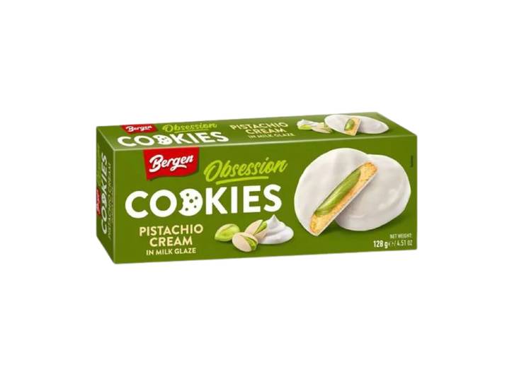 BERGEN Biscuits à la crème de pistache et glaçage au lait - 128 g