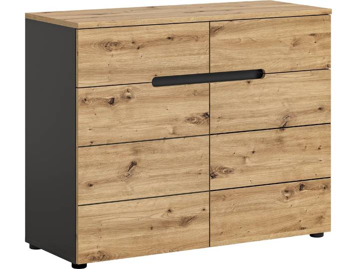 Canu commode 2 tiroirs 2 portes chêneReproduction.