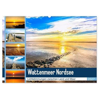 Wattenmeer Nordsee - Lichtstimmungen zwischen Land und Meer (Wandkalender 2027 DIN A2 quer), CALVENDO Monatskalender