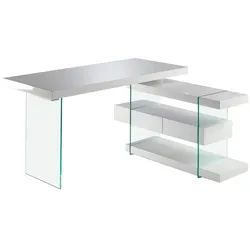 AC ANGEL CERDA Angel Cerdá  Bürotisch in Weiß und Glas 3002C