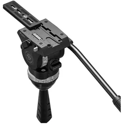 Leofoto FH-10 Fluidkopf (2-Wege-Neiger, Videokopf), Stativkopf, Schwarz, Silber