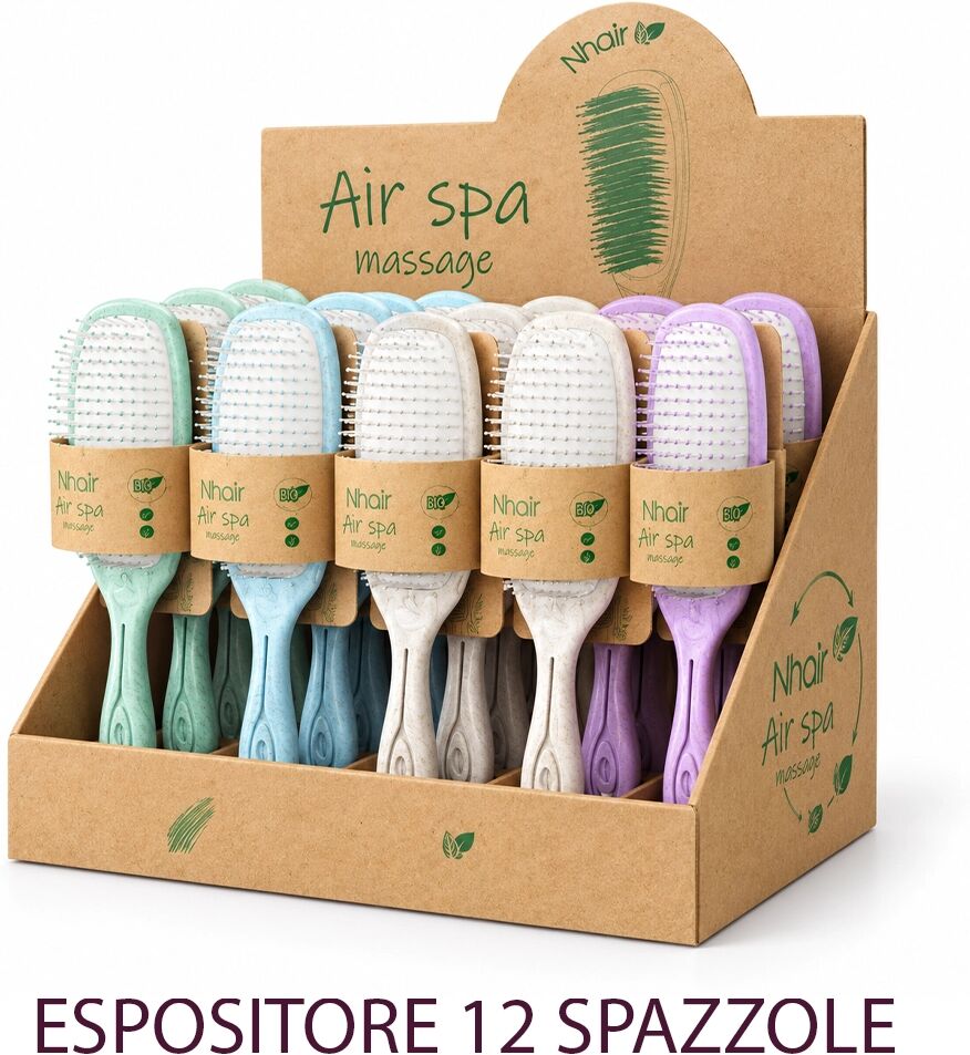 Melcap Espositore da Banco Air Spa Nhair con 12 Spazzole – 4 Colori
