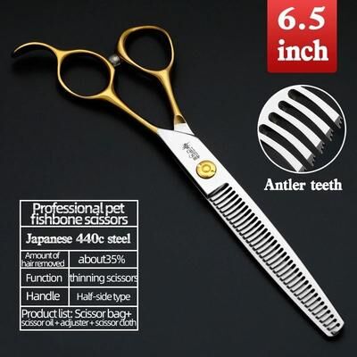 Inspired Finds Sakura Dance 440C Professional Dog Grooming Scissors Set 6.5 inch Teeth