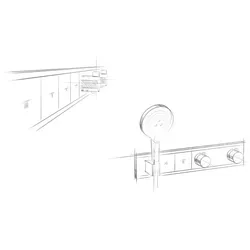 Hansgrohe RainSelect Brausethermostat 15355400 chrom-weiss, für 2 Verbraucher