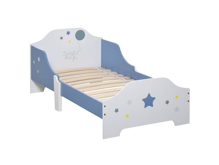 Lit Homcom pour enfants de plus de 3 ans 143X74X59 cm avec imprimé étoiles bleues