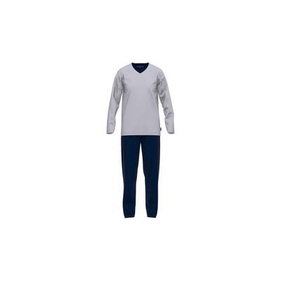 Schlafanzug TOM TAILOR "Pyjama", Herren, Gr. S, grau (hellgrau, dunkelblau), Obermaterial: 100% Baumwolle CO., Homewear-Sets Schlafanzug