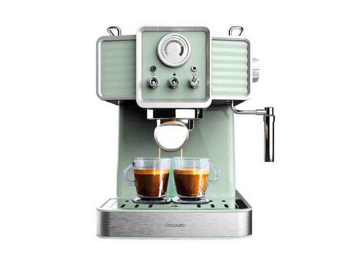 Cecotec Espressomaschine, 1.5l Kaffeekanne, Power Espresso 20 Tradizionale Light Green