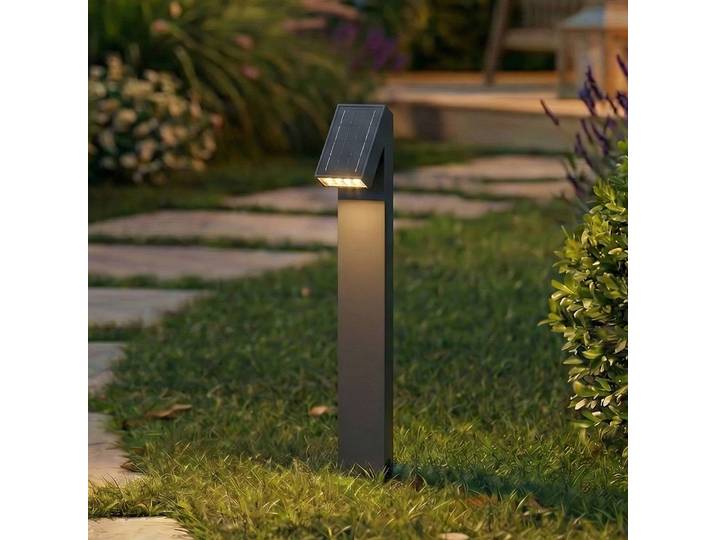 Prios LED-Solarwegeleuchte Lestor, anthrazit, dimmbar, IP65 Lestor PRIOS, dimmbar, schwarz, Aluminium, Modern, Solarleuchten