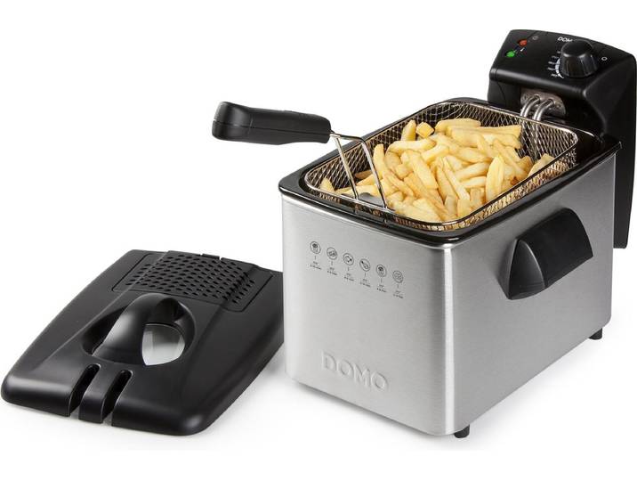 DOMO DO465FR Friteuse - 4 Liter - Frituurpan - Met Kijkvenster en Geurfilter - Koude Zone - Inox - 3000W