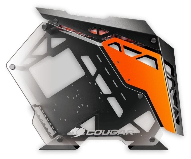 COUGAR Conquer, Midi Tower, PC, Schwarz, Orange, ATX, micro ATX, Mini-ITX, Aluminium, Gehärtetes Glas, Gaming