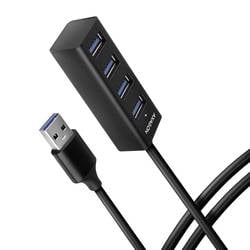 AXAGON HUE-M1AL USB-Hub 4 Port USB-A USB 3.2 Gen1 5 GBit/s Silber HUE-M1AL