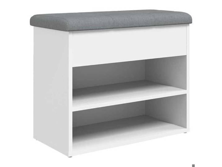 Remise Coffre à chaussures - Blanc - Banc à chaussures - Blanc - 62x32x50cm - Bois d'ingénierie_diu87z