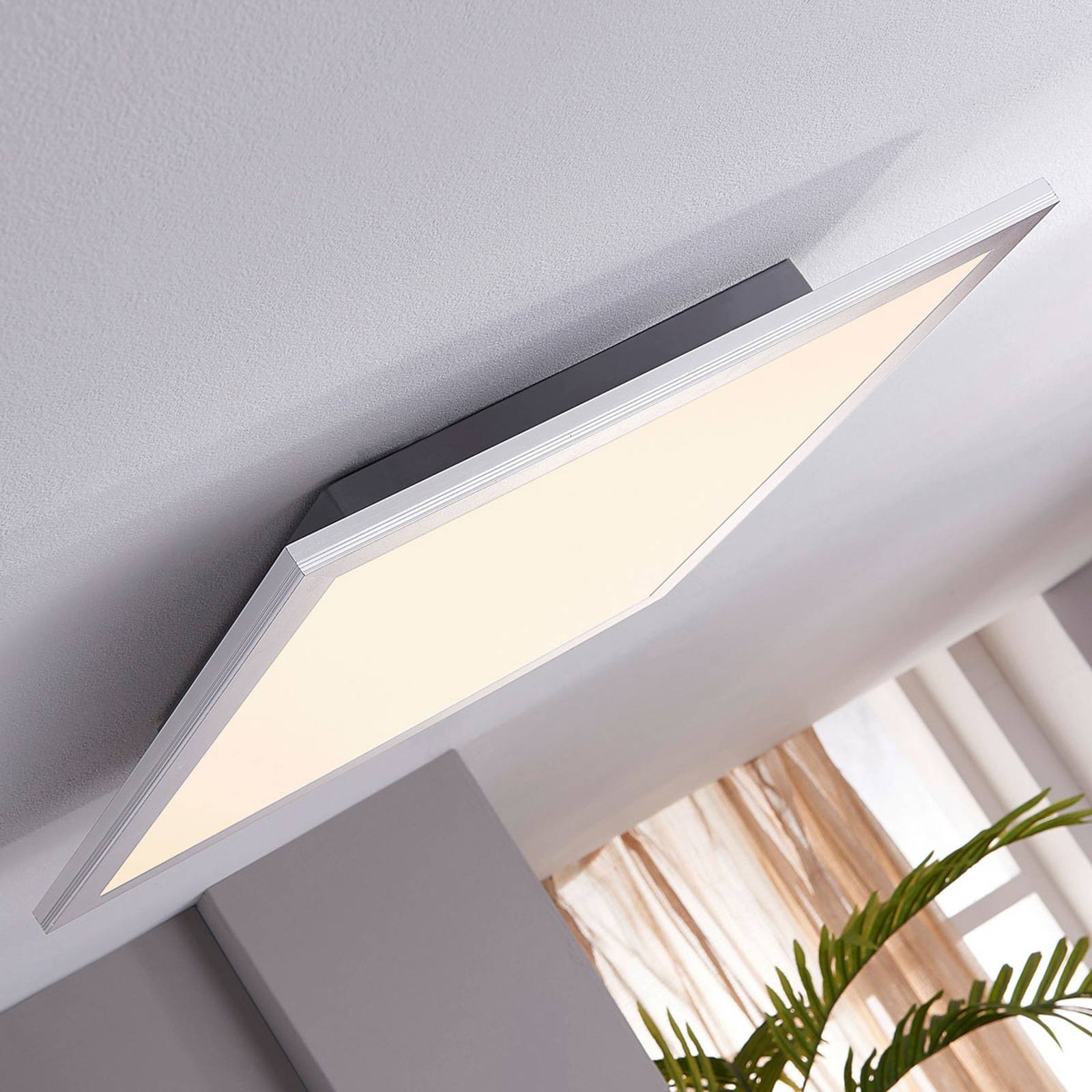 LED Panel Livel Lindby, alu / grau / zink, für Küche, Kunststoff, Modern, LED Deckenleuchte