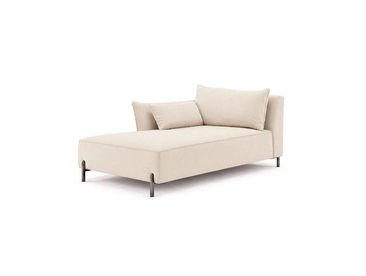 Kaiser Möbel Chaiselongue für Terrasse und Garten, Stoff Sunlight, Ecru, Links, Sunmee, Holz, 80x90x165 cm, Gartenmöbel, Gartenliegen