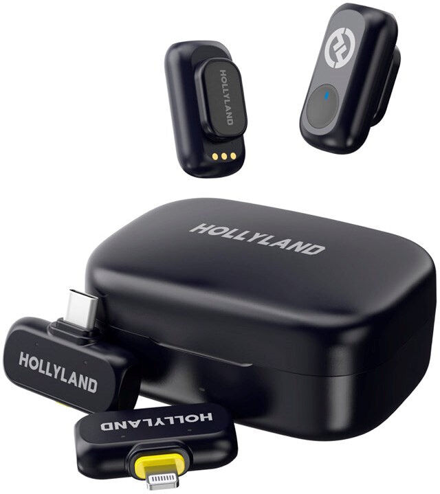 Hollyland Lark A1 Trådløs Mikrofon Combo m. 1 x USB-C RX & 1 x Lightning RX - Sort