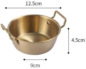 Smart Shopping Spot Golden Stainless Steel Instant Noodle Bowl With Handle Elegant Korean Rice Wine Bowl For Salads & Snacks 12.5cm