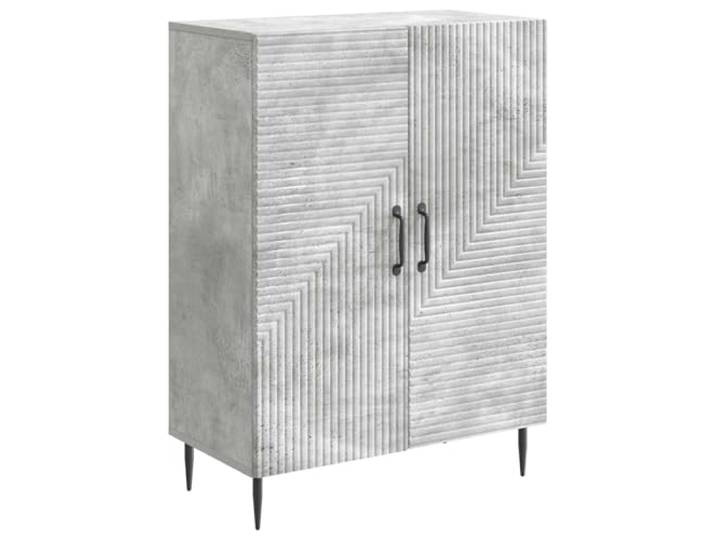 KKgypkn Sideboard Betongrau 66 x 34,5 x 89,5 cm Holzwerkstoff Vintage-Design, Metallakzente, 2 Türen, Regale, Wohnzimmer, Esszimmer