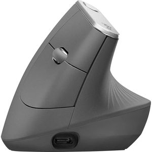 Logitech Maus MX Vertical Wireless Mouse, 6 Tasten, 4000 dpi, kabellos, anthrazit