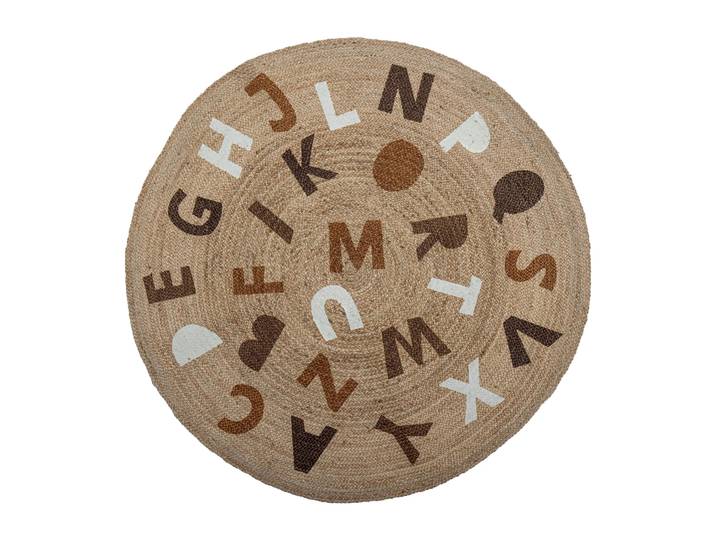 Bloomingville Tapis en jute Dinne Ø130 cm Alphabet