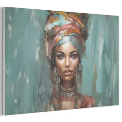 AKUSTIKBILD Frau - Kunst - Schmuck - Porträt Akustikpaneele 90x60 cm