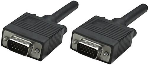 Manhattan VGA Anschlusskabel VGA 15pol. Stecker 1.80 m Schwarz 311731 schraubbar VGA-Kabel