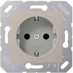 SCHUKO-Steckdose 50x50 für Klappdeckel (platin-grau)