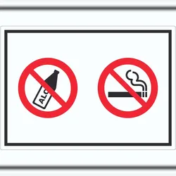 HB-Druck Aufkleber Alkohol Rauchen verboten Symbol A7 (74x105mm)