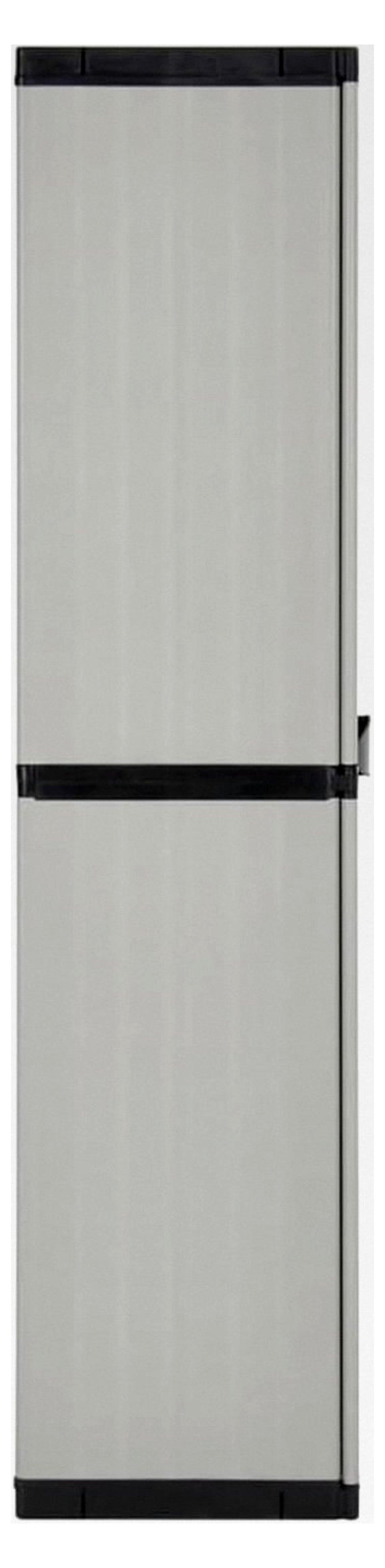 Garten Lagerschrank mit 3 Böden in Grau Schwarz, PVC PP Material, 68x40x168 cm für Terrasse, Balkon und Garten