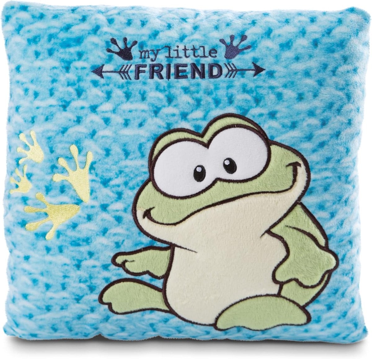 Groen Pluche Knuffelkussen van gerecycled polyester, 25 x 25 cm
