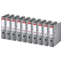 Leitz, Ordner, Plastik-Ordner Standard, DIN A4, 75 mm, grau Einband innen und aussen mit PP-Folie kaschiert (A4, 75 mm, 1 Stk.)