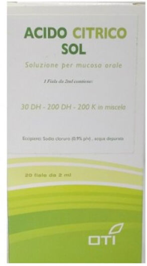 Acido Citrico Sol Oti Soluzione Orale - 20 Fiale Da 2 Ml