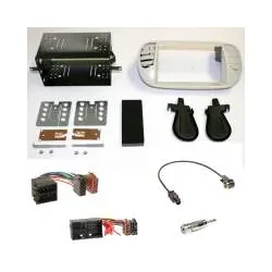 Fiat 500 ab 2012 Einbauset 2-DIN Autoradio Radioblende beige / perlgrau+Adapt...