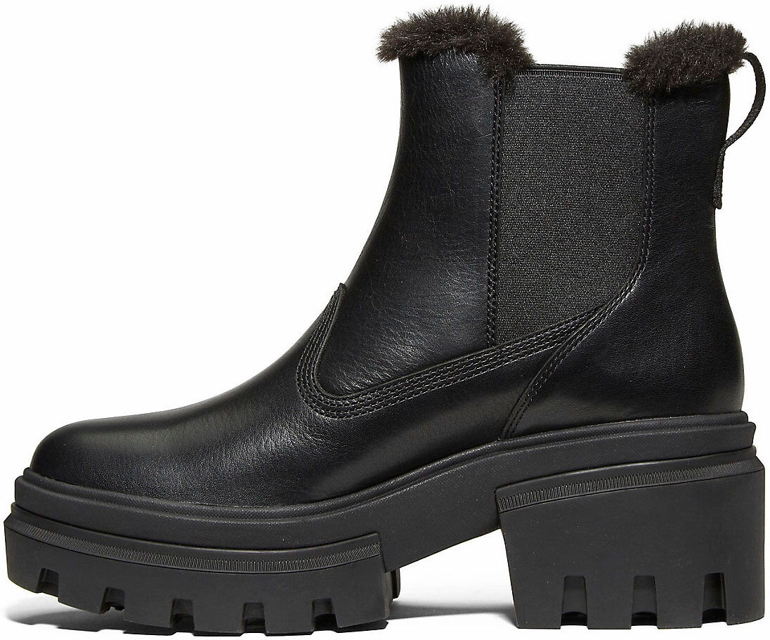 Chelseaboots TIMBERLAND "Everleigh BT Wrm Ln Chls", Damen, Gr. 41,5, schwarz, Leder, Schuhe Chelseaboots, Stiefelette, Winterschuhe, Ankle Boots schwarz 41,5