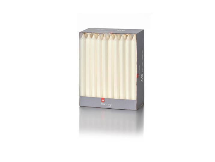 Spitzkerze balthasar Stabkerze Ecru, 40 Stück , beige (natur), H:25cm Ø:2,15cm, Kerzen, Spitzkerze