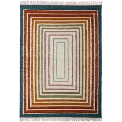 WOLLTEPPICH handgewebt FROND, geometrisch, Bunt, 160 x 230 cm