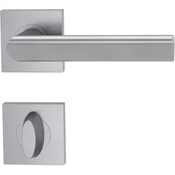 GRIFFWERK Türgriff TRI 134 - Schraubtechnik, eckig, Edelstahl matt WC (Dreh-Schloss)