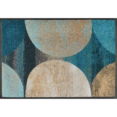 Fußmatte "Galaxia" Gr. 60, blau, B:40cm H:7mm L:60cm, Kunstfaser, WASH+DRY BY KLEEN-TEX, Teppiche, Fußmatte, Schmutzfangmatte, rutschhemmend, waschbar