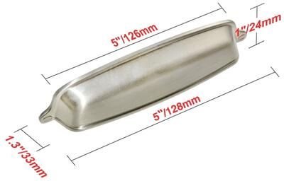 "Utopia Alley Nicholas Pull Handle - Metal Brushed Nickel Pull Handle, 5.0"" Center to Center."
