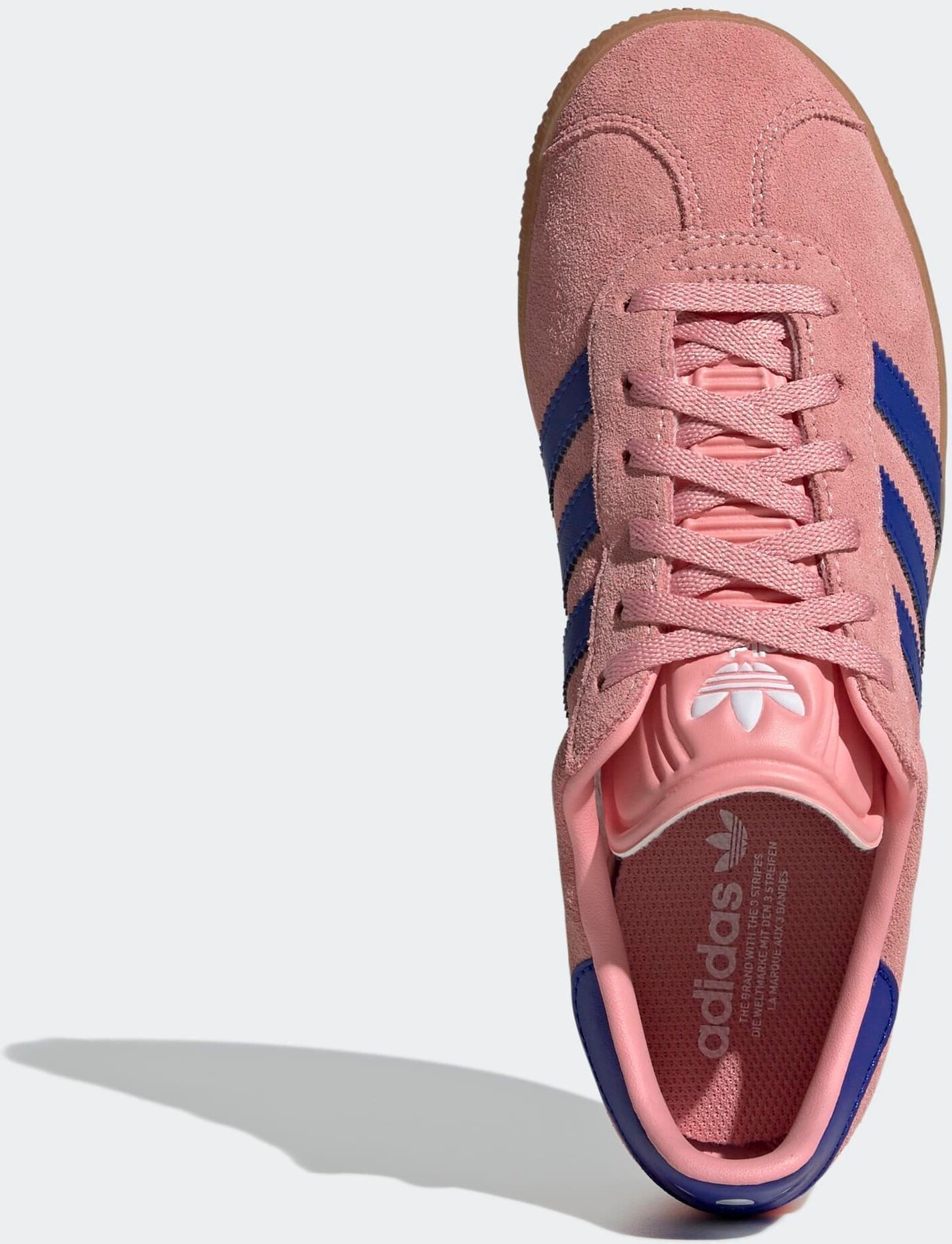 Sneaker ADIDAS ORIGINALS "GAZELLE", Jungen, Gr. 38,5, rosa (semi pink spark, lucid blau, lucid blau), Leder, Schuhe Sneaker
