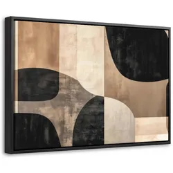 LEINWAND Bilder mit Rahmen - Abstrakt - Flugzeuge - Schwarz - Rund - 30x20