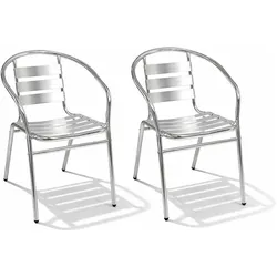 Mojawo, Gartenstühle, 2 Stück stabile Aluminuim Bistrostühle Gartenstuhl stapelbar
