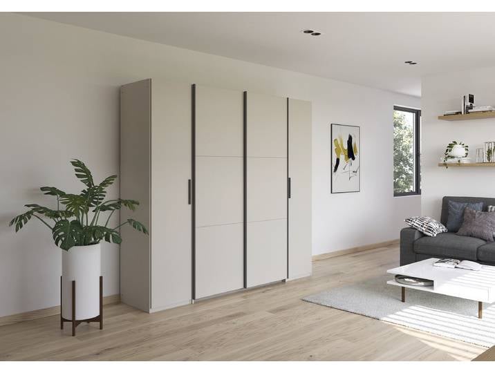 Armoire combinée Kronach 225cm Beige/Cachemire Gris