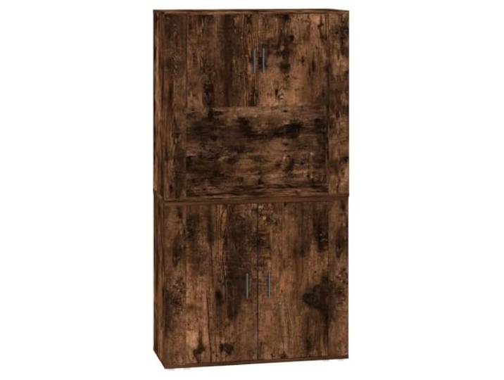 HGFDVCMR Highboard Räuchereiche Holzwerkstoff 80x33x150 cm Schrank Vielseitiger Lagerschrank für Wohnzimmer und Flur, flexibel stapelbar mit fester Wandmontage für optimale Raumausnutzung.
