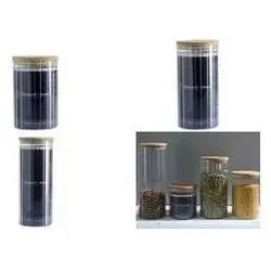 Ritzenhoff & Breker Vorratsglas LINEA, rund, 1,3 Liter aus Borosilikat, Bambusdeckel mit Silikondichtungsring, Vorratsbehälter