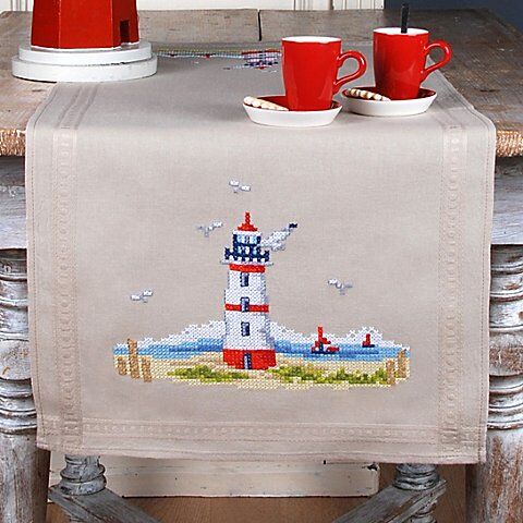 Stickläufer "Leuchtturm Nordsee"