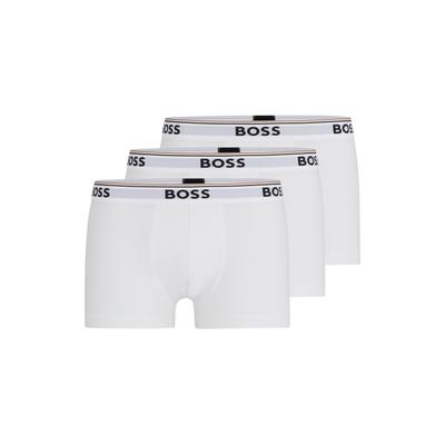 Trunk BOSS "TRUNK 3 PACK", Herren, Gr. L, 3 Stk., Jersey, schwarz (weiß), Jersey, Obermaterial: 95% Baumwolle, 5% Elasthan, unifarben, körpernah, Unterhosen, BOSS Schriftzug auf dem Bund