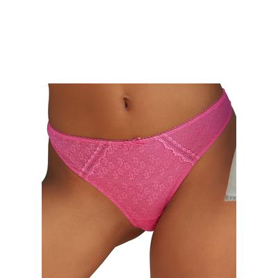 String VIVANCE, Damen, Gr. 40/42, pink, Microfaser, Obermaterial: 80% Polyamid, 20% Elasthan, figurbetont, Unterhosen String, aus dezent transparenter Spitze