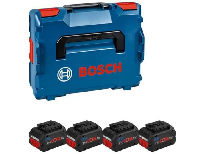 Bosch Professional 18V System set de batteries ProCORE : 4 batteries GBA 18V 5.5Ah (avec calage L-BOXX pour Starter Sets\, dans L-BOXX)