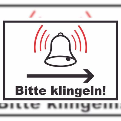 HB-Druck Bitte klingeln Richtungspfeil rechts Schild A2 (420x594mm)