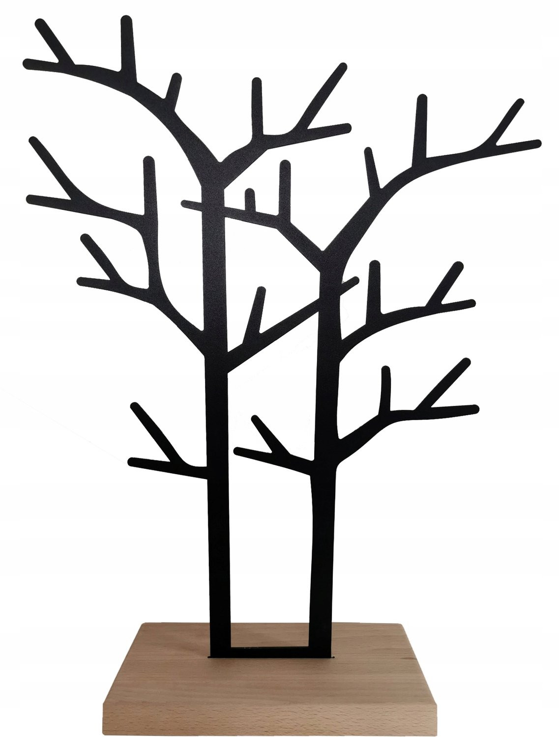 Merkloze Sieradenboom Standaard met Houten Basis - Hoogte: 24 cm